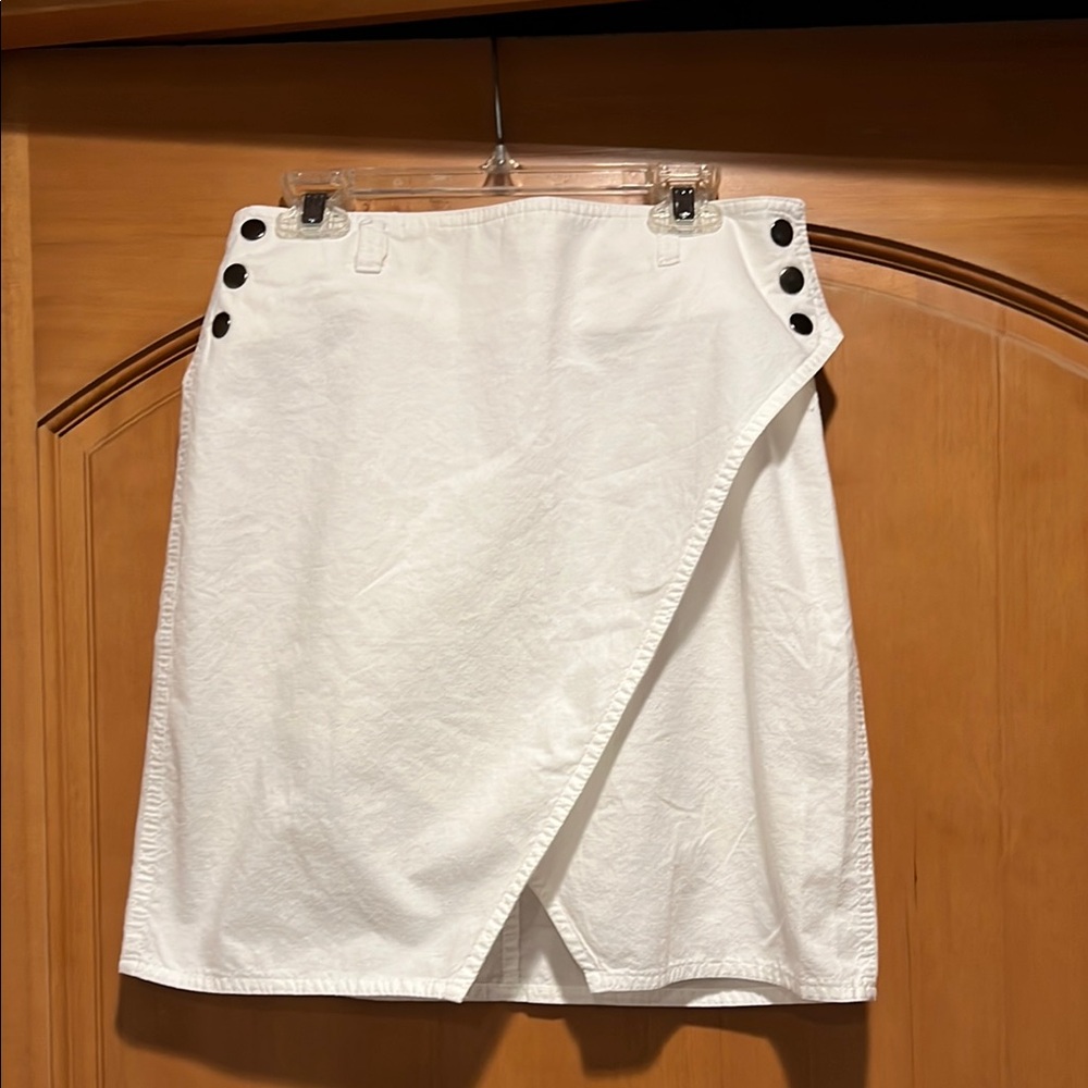 White Asymmetrical Wrap Mini Skirt for Cocktail